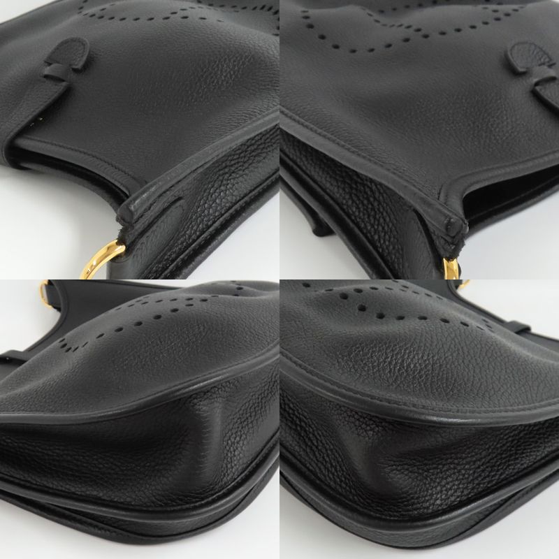 Hermes Evelyne 3 PM Black Taurillon Clemence Gold Hardware Y Engraved