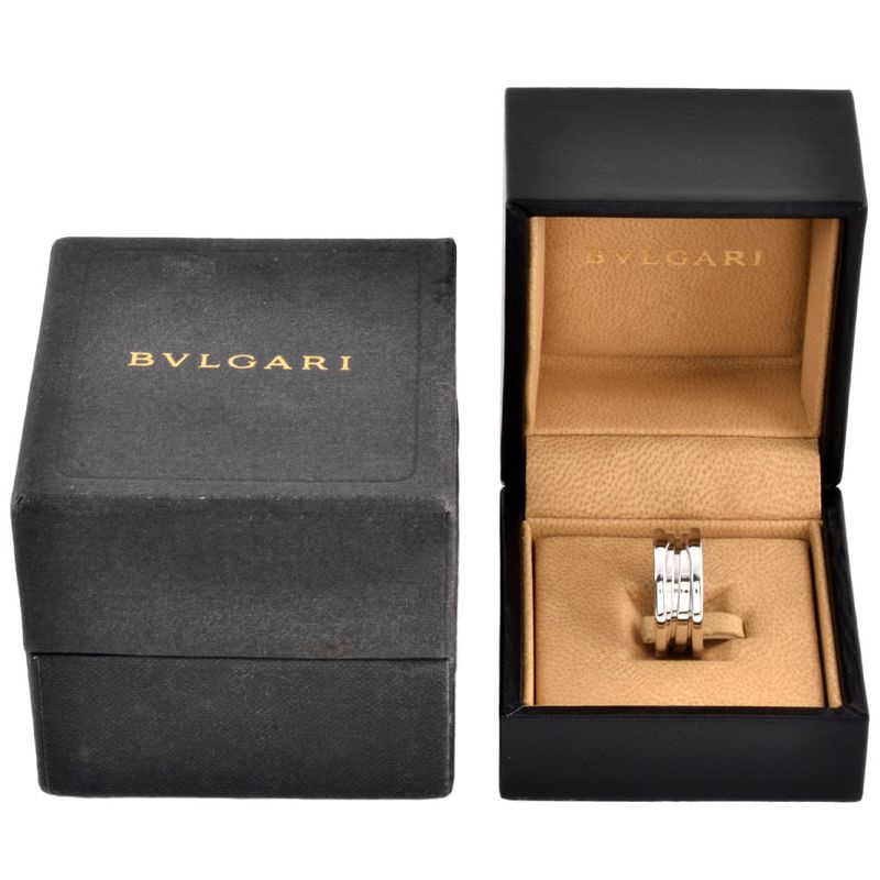 Bulgari Bvlgari B-zero1 2 Band Ring #54 18K White Gold 87g B-zero1
