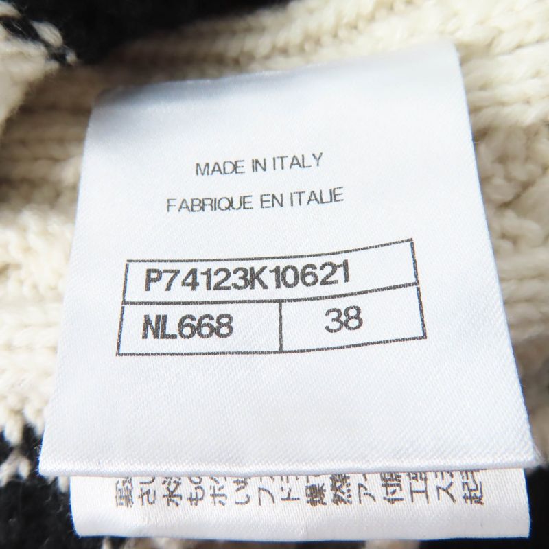 CHANEL P74123k10621 Cashmere Coco Mark Button Cable Knit Deep V-neck Long