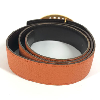 Hermes Belt Reversible H Belt Perforated Logo Leather Orange