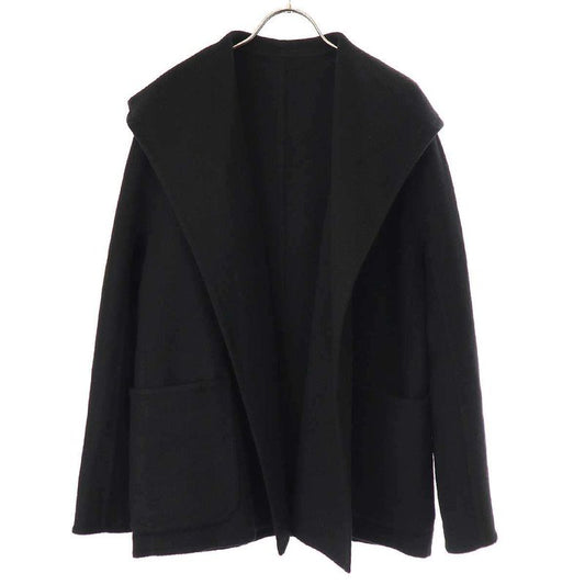 Hermes by Martin Margiela Period Double Face Cashmere Reversible Coat Black 36