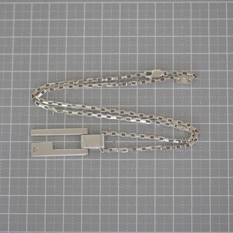 Gucci G Logo Necklace 49 cm Silver 925 Unisex E1034
