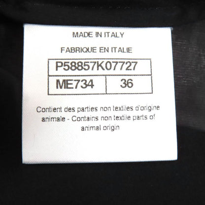 CHANEL P58857 Coco Mark Logo Ribbon Mesh Flared Skirt Black White 36 Made In