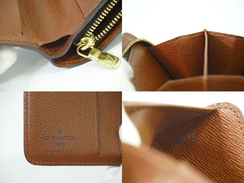 Authentic Louis Vuitton LV Compact Zip Monogram Fold Wallet Brown M61667