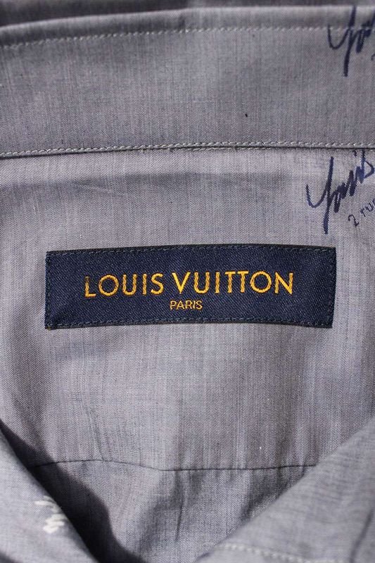 Louis Vuitton 20AW Rm202q XOA Hjs41w DNA Collar Logo Long Sleeve Shirt Men XS