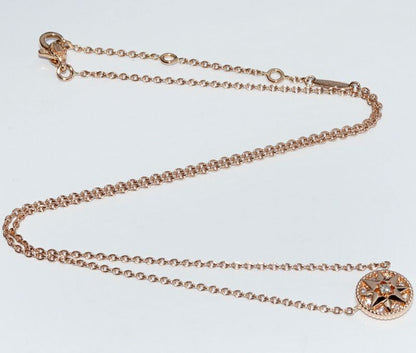 Christian Dior Pendant Necklace 18K Pink Gold Diamond 009ct Rose Devan Pendant