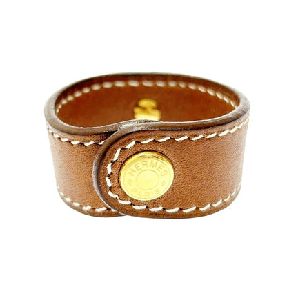 Hermes Leather Nomade Globe Holder Brown Gold Engraved H 397838