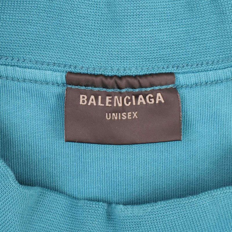 Balenciaga 25ss Medium Fit T-Shirt Inside Out Logo T-Shirt 822441 Tsva2 Blue XXS