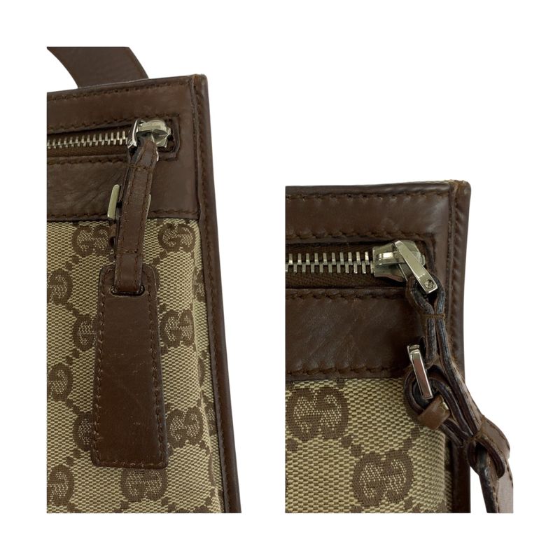 Gucci Beige Brown Silver Hardware GG Canvas 92562 Shoulder Bag Shoulder Women