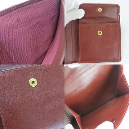 Cartier Bifold Wallet Mustline Calf Bordeaux Gold Hardware With Coin Purse For