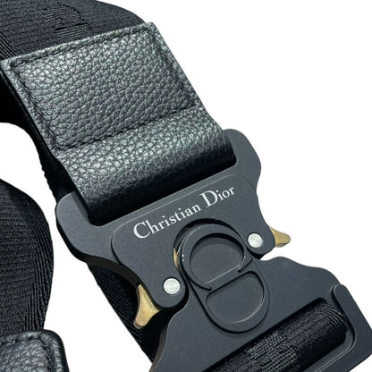 DIOR ⑤ 06-bo-0139 Leather Saddle Bag Unisex Black ONE SIZE