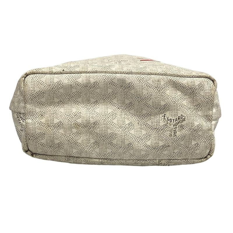 Goyard Tote Bag Saint Louis Junior White Marquise Leather