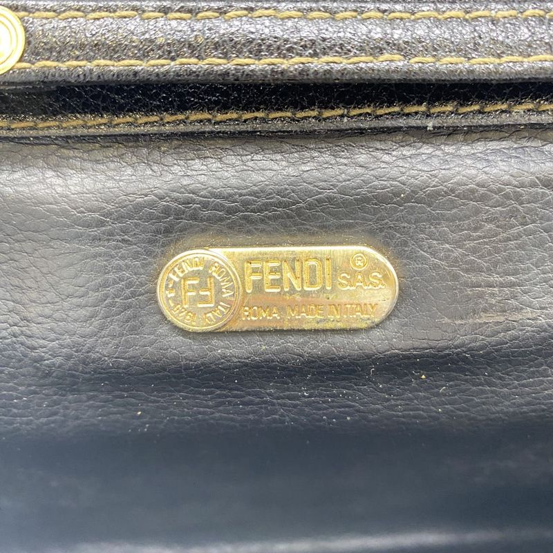 Fendi Shoulder Bag Sakosh Pouch Zucca PVC Brown Black Ladies Men Fashion