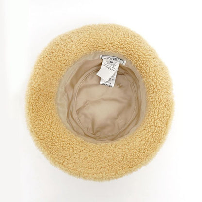 Hermes Forbe Mouton Bucket Hat Beige Size 58 Accessory Ladies Women