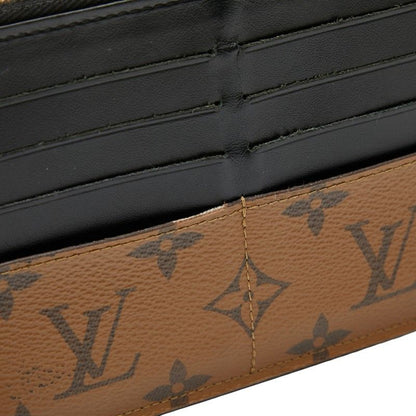 Louis Vuitton Monogram Reverse Slim Purse M80390 Brown Black PVC Leather Women
