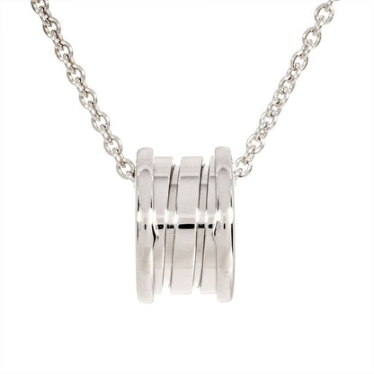 Bulgari Bvlgari Bee Zero One Pendant Necklace 18K White Gold 119g White Togo