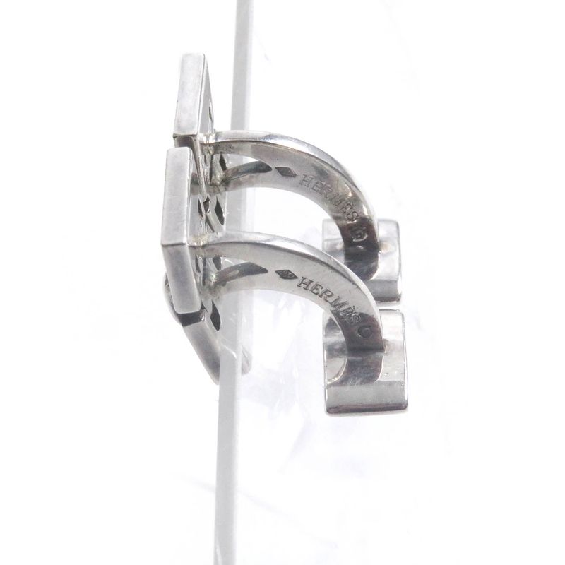 Hermes Vintage Cufflinks Button Accessory Ag925 Silver With Box And Case Total