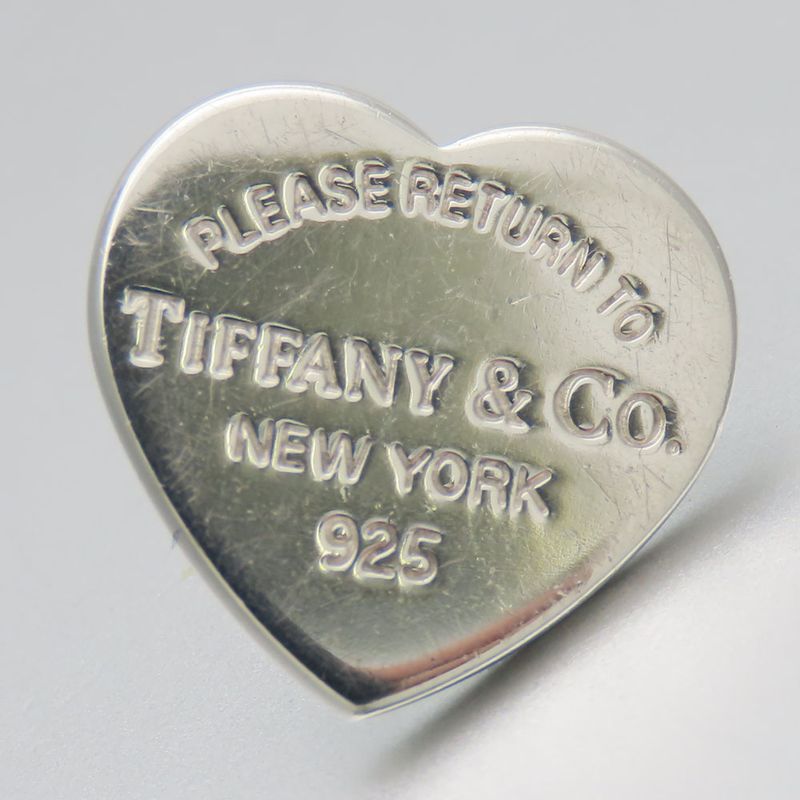 Tiffany & Co Earrings Lean To 925 Silver Approx 3.3g Silver Heart Tag Accessory