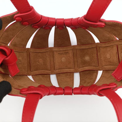 Bottega Veneta The Shell Red Leather IC Chip