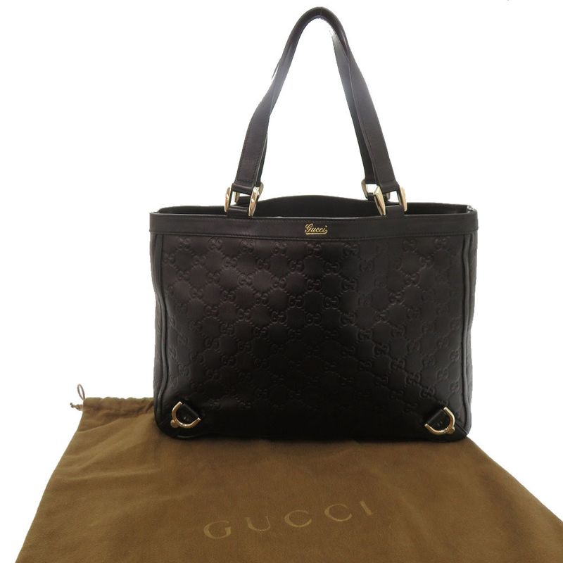 Guccissima Abby 170004 Leather Black Handbag Tote Bag Black 1077 Gucci