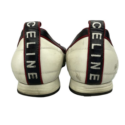 Celine 2002 World Cup Model Triomphe Embroidered Driving Shoes White 36