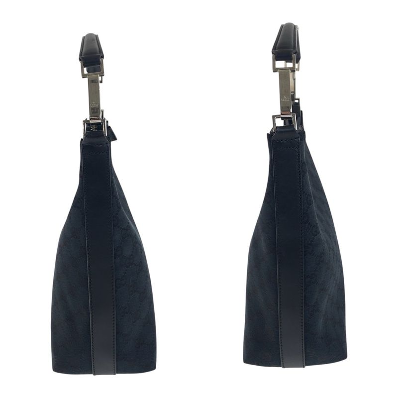 Gucci Black Silver Hardware GG Canvas 000 0602 Shoulder Bag Shoulder Women