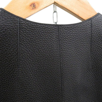 Hermes Long Gilet Deerskin Vest Deerskin Black 0260 Hermes