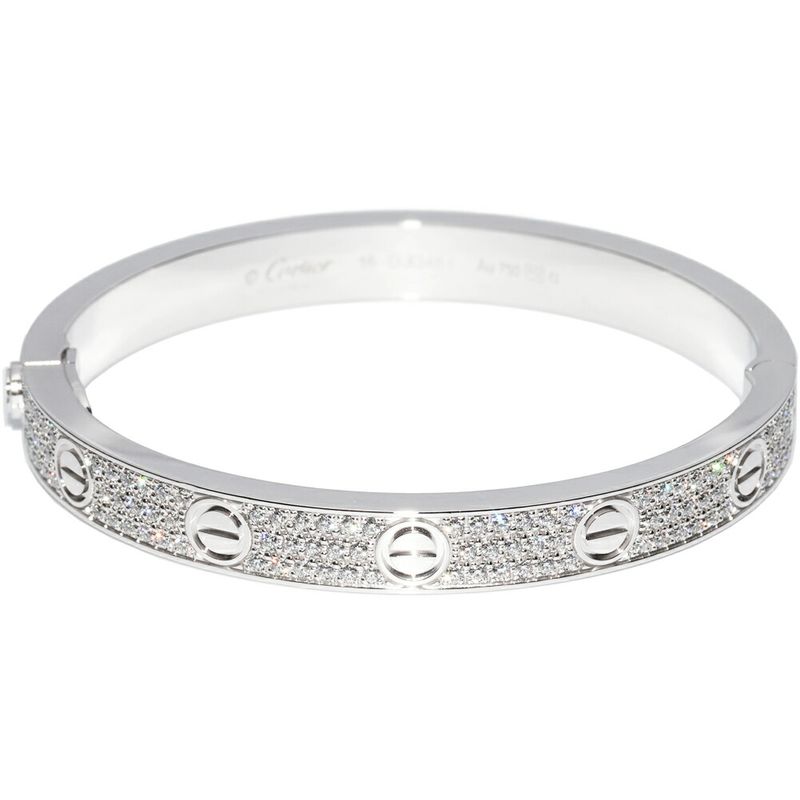 Cartier Bangle 18K White Gold 204P Diamonds (approx Total 199ct) Love Bracelet