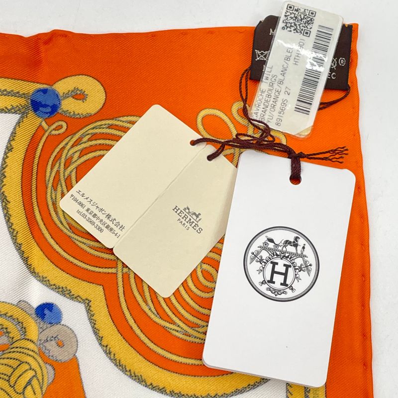 Hermes Brandebourgs Brandenburg Decor Scarf Silk Orange