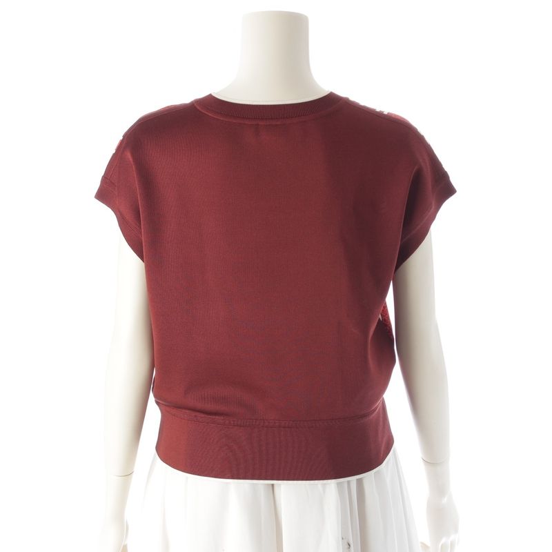 Hermes 24 Silk Chaine D'ancre Allover Pattern Short Sleeve Top 4e2832dx Orange