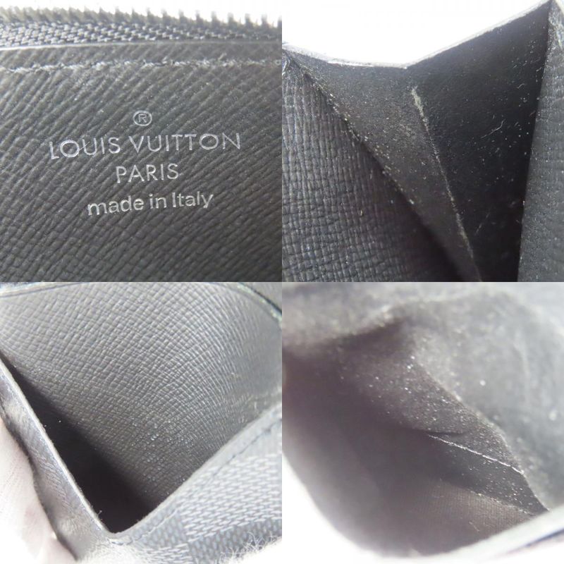 Louis Vuitton Card Case Coin Card Holder N64038 Damier Graphite Black Gray