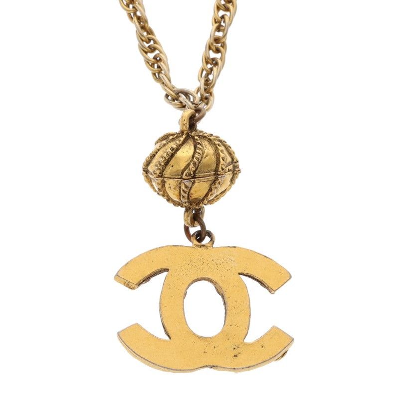 Chanel Coco Mark Rhinestone Necklace Women