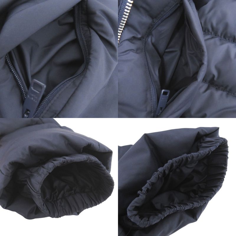 Prada Cropped Technical Fabric Hooded Down Jacket Navy 0513 Prada