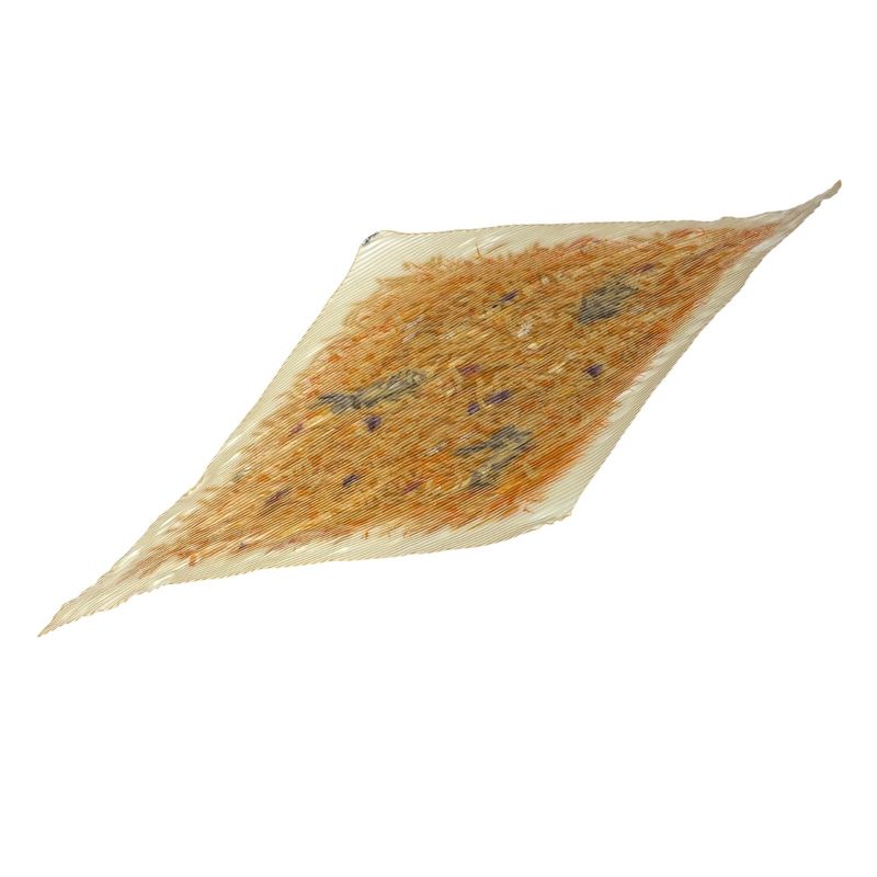 Hermes Scarf Pleated Lapins DANS UN Champ DE Wheat Field And Rabbit Yellow With