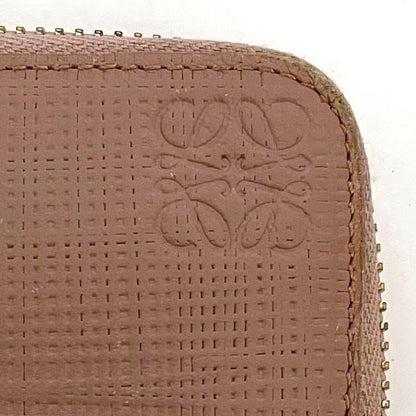 Loewe Round Zipper Long Wallet Pink Linen