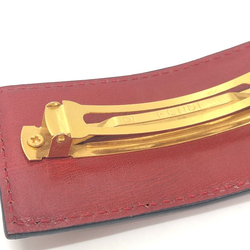 Fendi Barrette Logo Leather Red