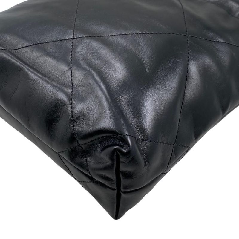 Chanel Shoulder Bag 22 Mini As3980 Shiny Calfskin Black Chain Bag Gold Hardware