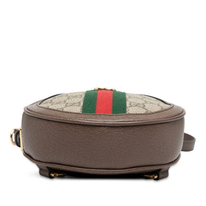 Gucci GG Supreme Off Dear Mini Backpack 598661 Beige Brown PVC Leather Women's