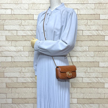 Gucci GG Marmont Shoulder Bag Leather 476433 Brown Ladies Gucci  Gucci