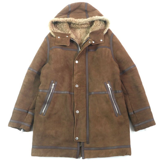 Louis Vuitton Mouton Cowhide Hooded Double Zip-up Mouton Coat