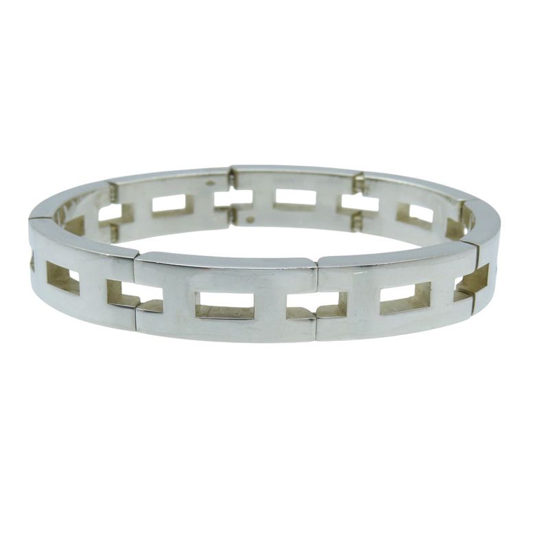 Hermes Vintage H Motif Silver 925 Bracelet Bangle Accessory 0912hermes Men's