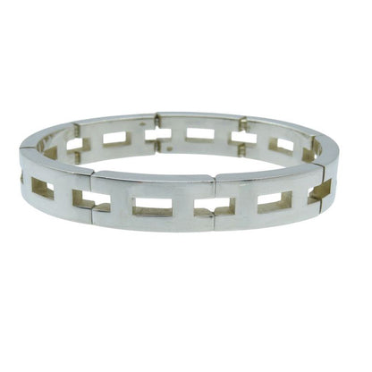Hermes Vintage H Motif Silver 925 Bracelet Bangle Accessory 0912hermes Men's