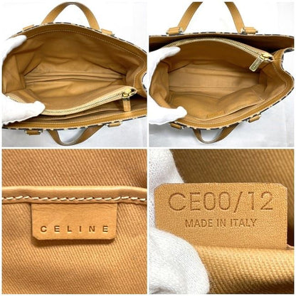 Celine Handbag Navy Blue Beige White C Macadam Excellent Condition