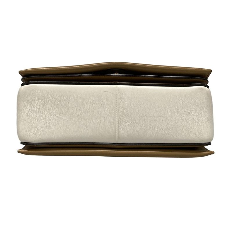 Celine Shoulder Bag Frame Medium Beige And Brown Leather