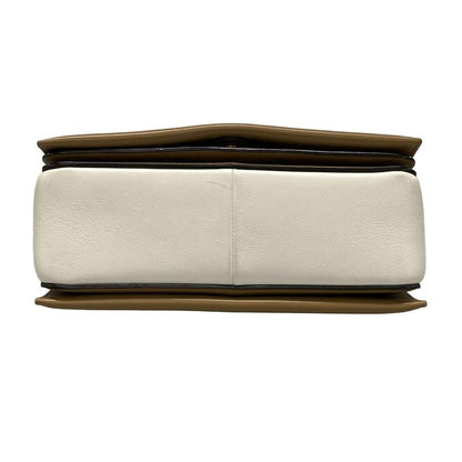 Celine Shoulder Bag Frame Medium Beige And Brown Leather