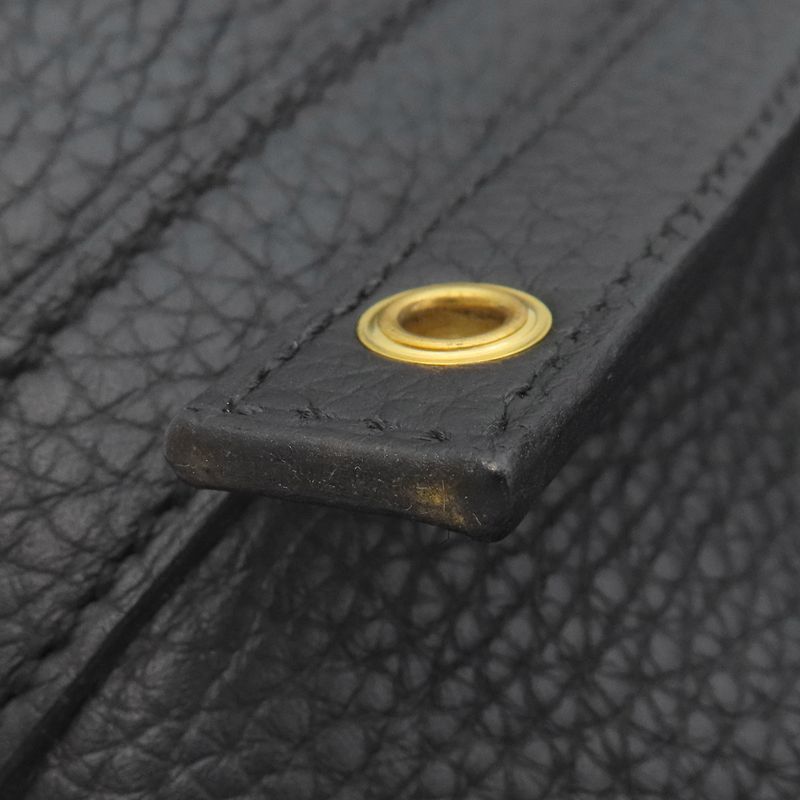 Hermes Handbag Picotin Lock MM Taurillon Clemence Black Gold Hardware Black