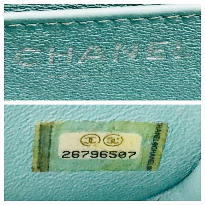 Chanel CC Logo Turnlock Lambskin Mini Quilted Chain Shoulder Bag Blue