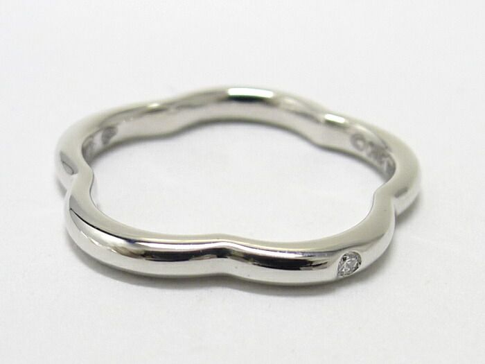 Chanel Camellia Ring 750wg 18K White Gold White Togo Old Diamond Size 48 Approx