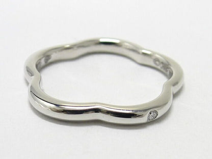 Chanel Camellia Ring 750wg 18K White Gold White Togo Old Diamond Size 48 Approx