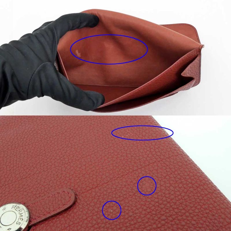 Hermes Dogon GM Rouge Ash Silver-hardware Togo E-engraved Leather Long